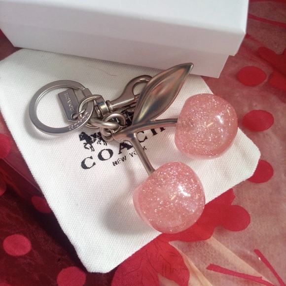 Coach Sparkling Pink Cherry Keychain, New in Box - Picture 2 of 5